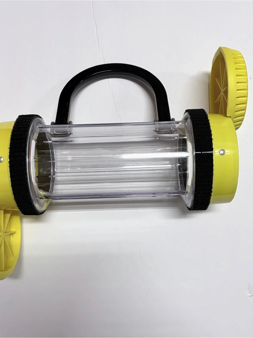 Handcrafted Pneumatic Tube Purse - Yellow and Clear